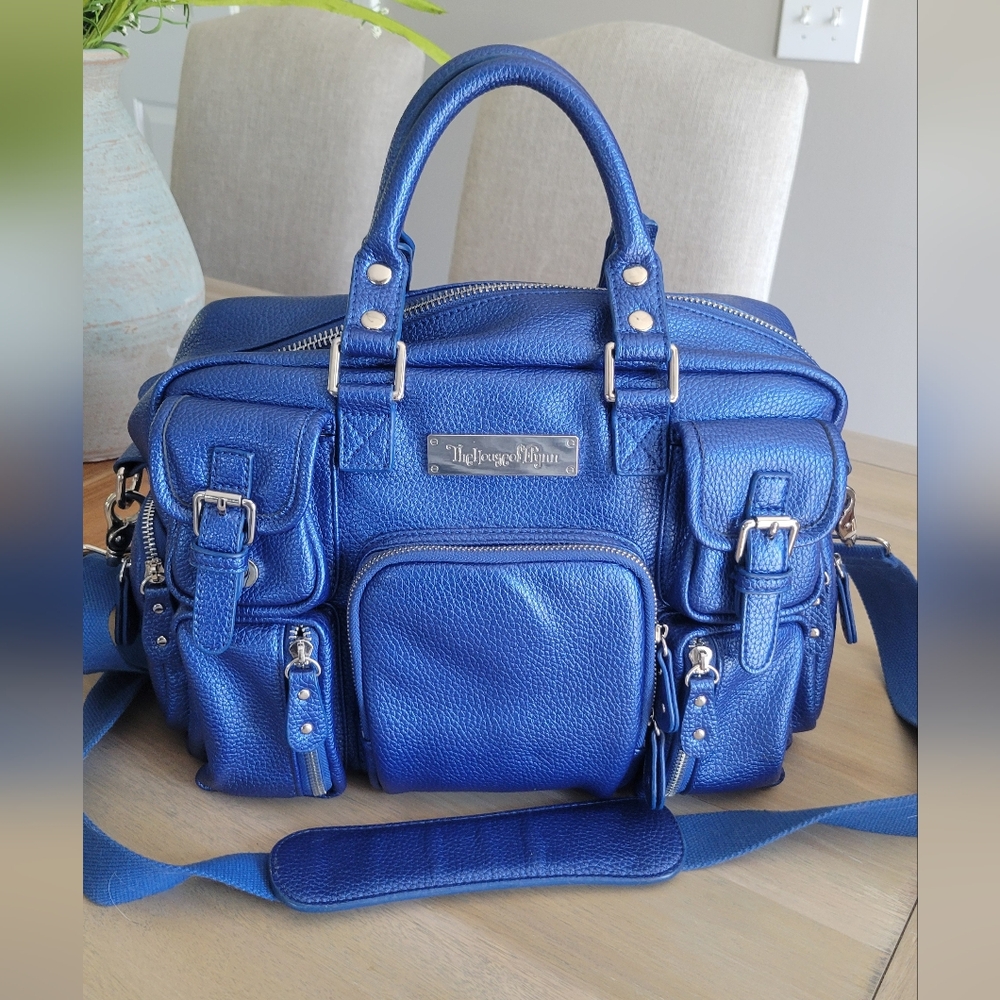 House of Flynn Evermore Full Size Camera Bag, Royal Blue Leather Like New